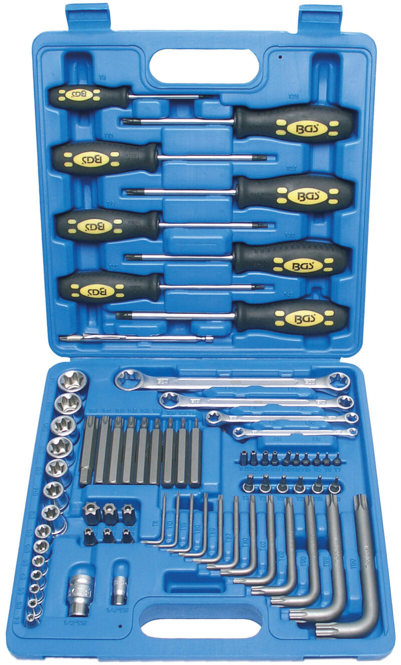 BGS 2271 Set chei inelare E-uri, surubelnite torx, tubulare E-uri, torxuri tip L si biti torx - Chei combinate/fixe si inelare - Simple Tools