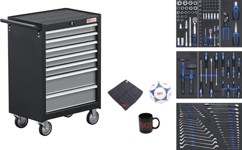 BGS 4080  Dulap cu 7 sertare echipat cu 129 scule - Mobilier atelier - Simple Tools