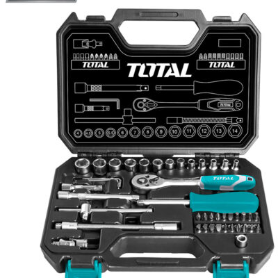 TOTAL - TRUSA DE CHEI TUBULARE 1/4 CU ANTRENOR 45 PIESE (INDUSTRIAL) - Truse Scule - Simple Tools