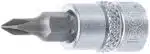 Bit cap cruce PH0 cu tubulara 1/4" Bit cap cruce PH0 cu tubulara 1/4"