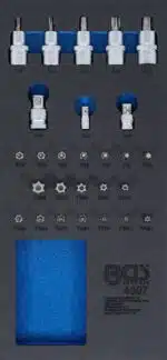 Set biti torx si adaptoare pentru biti + biti torx cu tubulara act. 1/2 Set biti torx si adaptoare pentru biti + biti torx cu tubulara act. 1/2