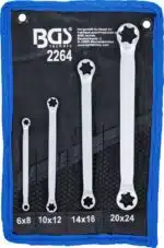 Set chei inelare duble cu capete Profil E | E6xE8 - E20xE24 | 4 piese Set chei inelare duble cu capete Profil E | E6xE8 - E20xE24 | 4 piese