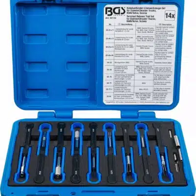 Set demontat terminale din prize si cuple electrice pentru MAN+Volvo, 14 piese, BGS 60150