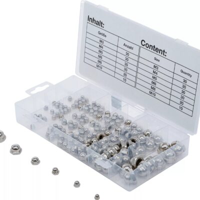 Set piulite cu cap bombat nichelate M3-M10mm