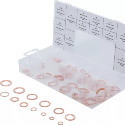 Set saibe din Cupru pentru busoane de baie de ulei, dimensiuni in mm, 75 bucati, BGS 8132