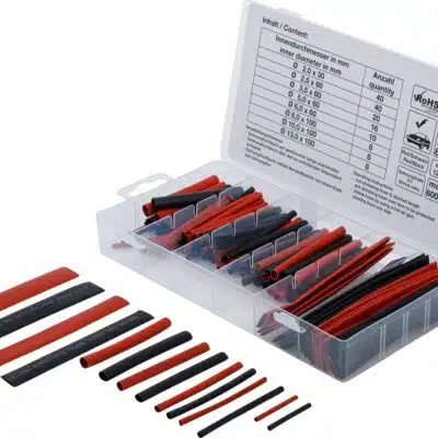Set varnis termoretractant cu diametre diferite | Rosu / Negru | 150 piese