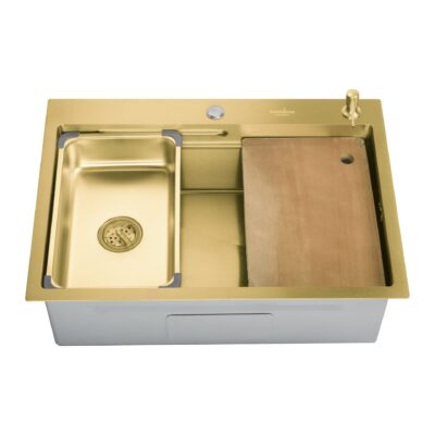 Chiuveta de bucatarie handmade Sandonna HD7050 cu tavita