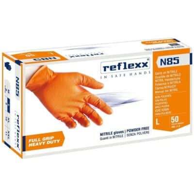 Manusi mecanic, nitril, portocalii, pentru domenii tehnice, rezistente, texturate, 0.15-0.20 grosime, 50 buc/cutie M