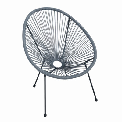 Scaun terasa MESTERINO JFC038-DG 72x74x86 cm, structura din otel, sezut din ratan, culoare gri