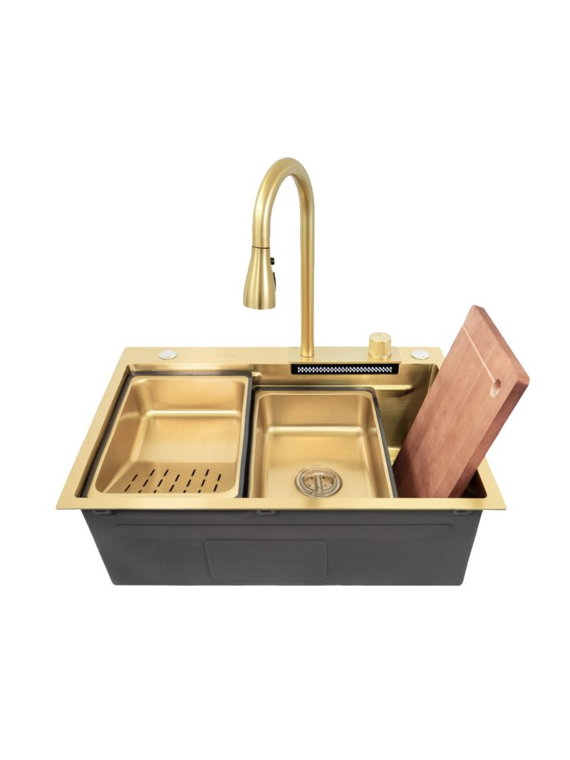 Chiuveta de bucatarie multifunctionala handmade din inox Sandonna HD6850 cu baterie