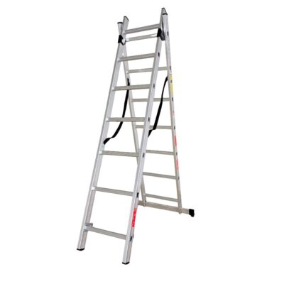 Scara combinata din aluminiu 2X7 trepte, MESTERINO TOOLS MTJL206-2X7, 3.22 metri, greutate maxima suportata 150 kg