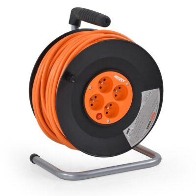 450153 - Cablu prelungitor - 50 m, rolă pe tambur cu 4 prize