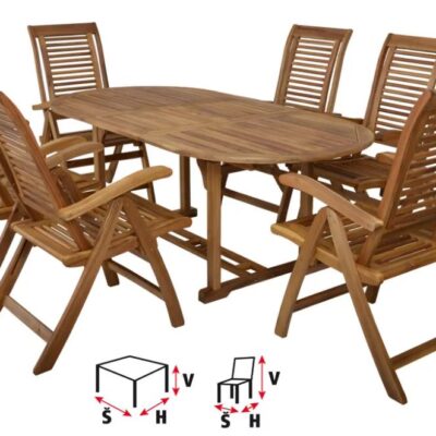 HECHTCAMBERETSET - Set mobilier de gradina (1+6)