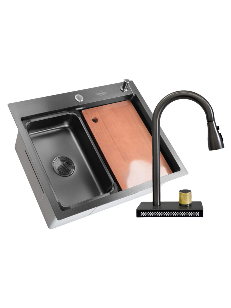 SET Chiuveta SanDonna HD6050 din inox handmade cu dozator de sapun