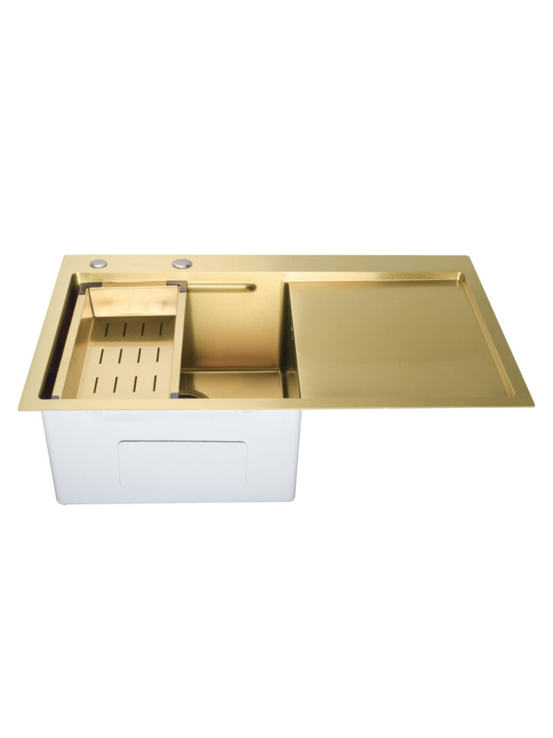 Chiuveta de bucatarie din inox AISI304 Sandonna HD7850 cu tavita si dozator - Auriu
