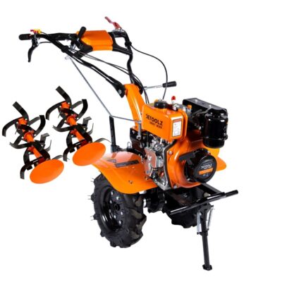 Motocultor DETOOLZ 7CP 280CC, motorina, 4T, 3 viteze, pornire manuala, cu roti