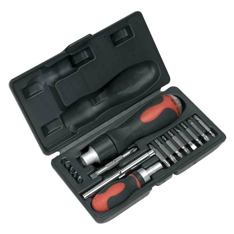 Set surubelnita cu clichet 17 piese Sealey
