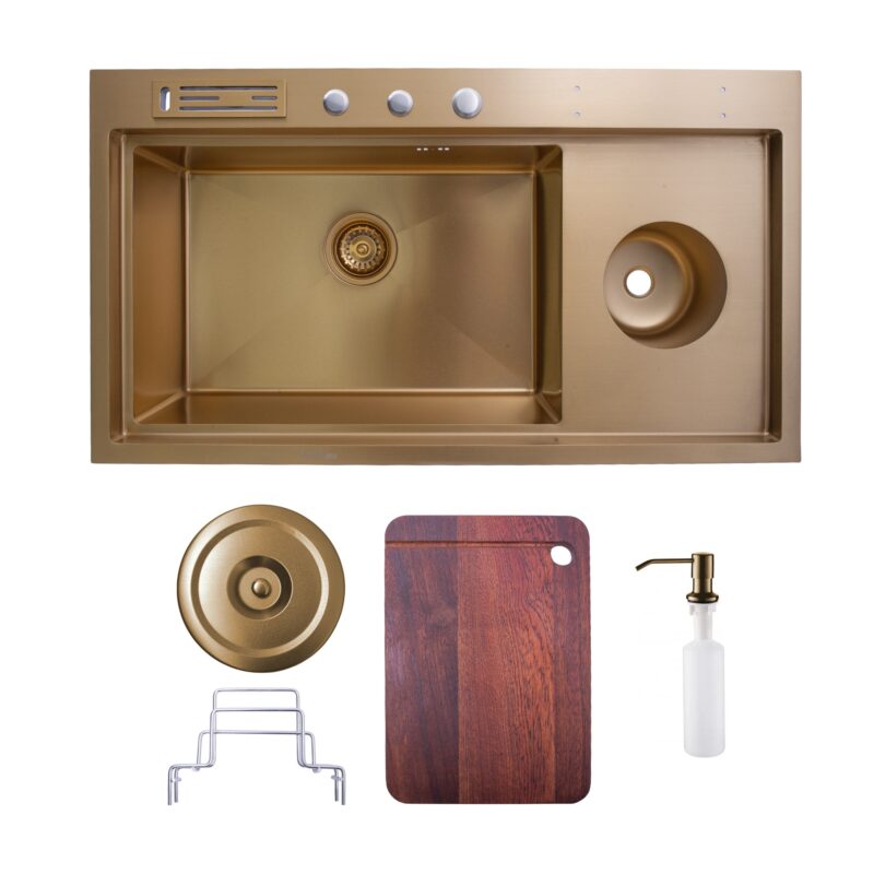 Chiuveta de bucatarie handmade Sandonna HD 9250 - Auriu Chiuveta de bucatarie handmade Sandonna HD 9250 - Auriu