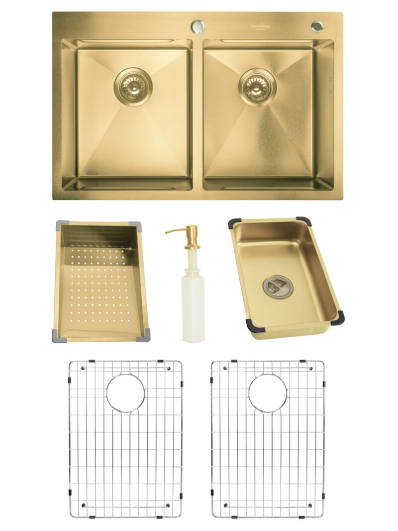 SET Chiuveta din inox SanDonna HD7850DR cu 2 cuve