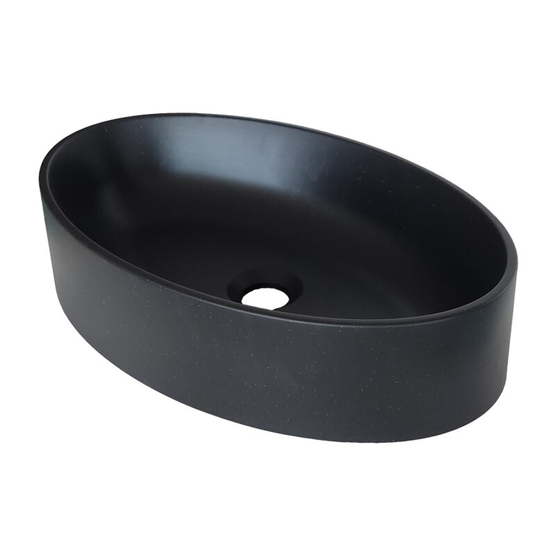 Lavoar de baie oval din granit compozit SanDonna ARONDI - Negru Lavoar de baie oval din granit compozit SanDonna ARONDI - Negru