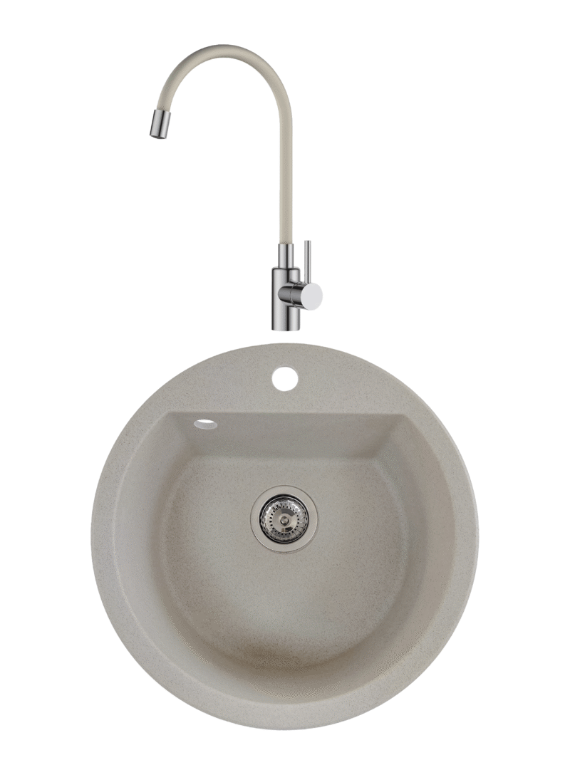 SET Chiuveta din granit compozit SanDonna LENA 510+ Baterie SanDonna LOLA flexibila - Bej SET Chiuveta din granit compozit SanDonna LENA 510+ Baterie SanDonna LOLA flexibila - Bej