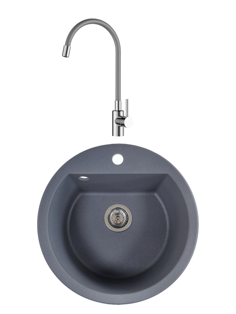 SET Chiuveta din granit compozit SanDonna LENA 510+ Baterie SanDonna LOLA flexibila - Gri SET Chiuveta din granit compozit SanDonna LENA 510+ Baterie SanDonna LOLA flexibila - Gri