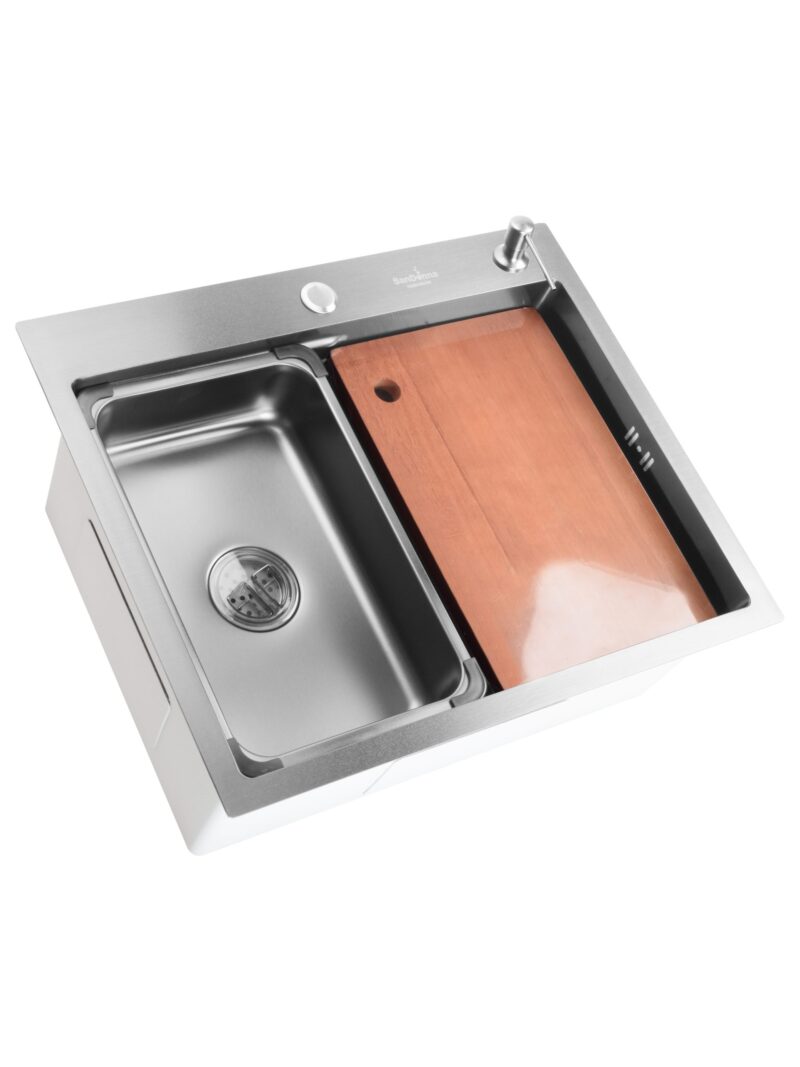 Chiuveta de bucatarie din inox SanDonna HD6050 cu tavita de scurgere detasabila Chiuveta de bucatarie din inox SanDonna HD6050 cu tavita de scurgere detasabila