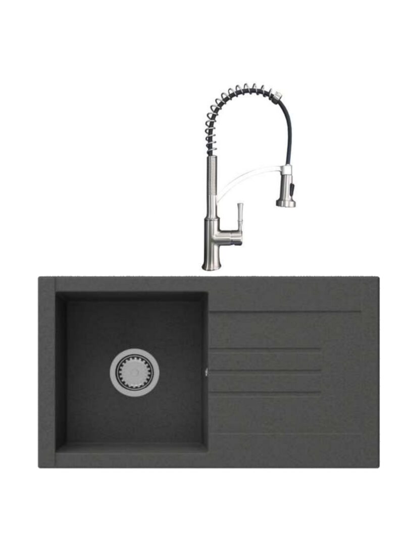 SET Chiuveta SanDonna ARONA + Baterie SanDonna MONA - Negru SET Chiuveta SanDonna ARONA + Baterie SanDonna MONA - Negru