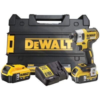 Masina de insurubat cu impact DeWalt de 1/4 ", DCF887P2-QW , 2 x  acumulator XR Li-Ion 5.0 Ah 18 V, geanta pentru transport