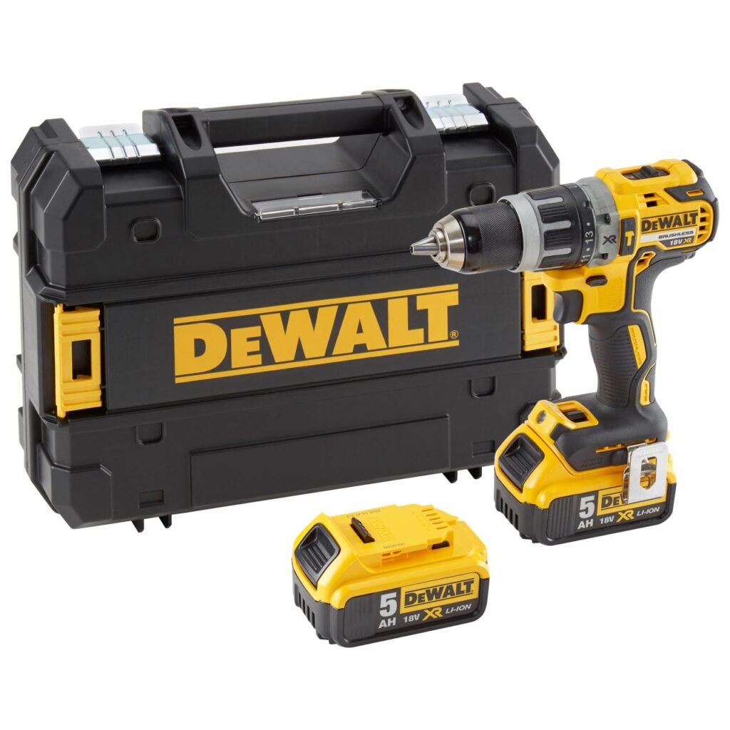 Masina de insurubat si gaurit cu percutie DeWalt DCD796P2-QW, 2 x acumulator XR Li-Ion  5.0 Ah 18 V, cutie pentru transport - SimpleTools