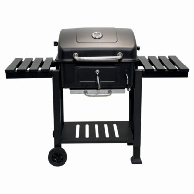 Gratar pe carbuni KLUGMEISTER FT01-017, material otel (husa inclusa), cu tava pentru cenusa, capac si roti de deplasare, suprafata gatire 54x43 cm