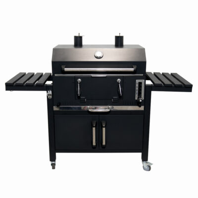 Gratar pe carbuni KLUGMEISTER FT01-070, material otel (husa inclusa), cu capac si roti de deplasare, suprafata gatire 72x43 cm