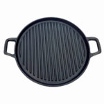 Tava rotunda din fonta pentru gratar KLUGMEISTER KY30ZT, neagra - SimpleTools