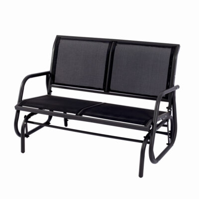 Banca pentru terasa/gradina din otel si plasa KLUGMEISTER KJF2379, dimensiuni 120x71x86 cm, culoare neagra