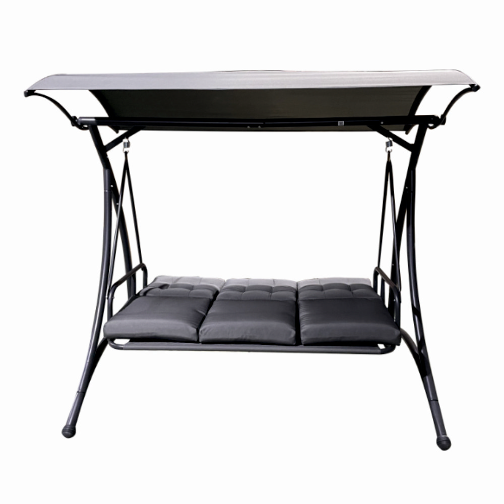 Balansoar pentru terasa/gradina cu acoperis KLUGMEISTER KJF4959, cu perne incluse, dimensiuni 198x133x178 cm, culoare gri – In lucru Balansoar pentru terasa/gradina cu acoperis KLUGMEISTER KJF4959, cu perne incluse, dimensiuni 198x133x178 cm, culoare gri - In lucru
