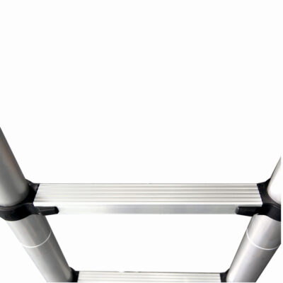 Scara telescopica din aluminiu dubla MESTERINO TOOLS JL-101-2X2.0, 2+2 metri, 2x7 trepte, greutate maxima 150 kg - In lucru