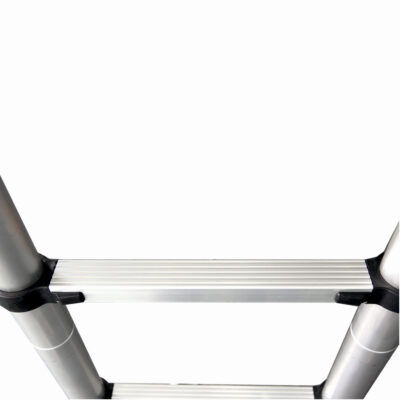 Scara telescopica din aluminiu dubla MESTERINO TOOLS JL-101-2X3.2, 3.2+3.2 metri, 2x11 trepte, greutate maxima 150 kg - In lucru