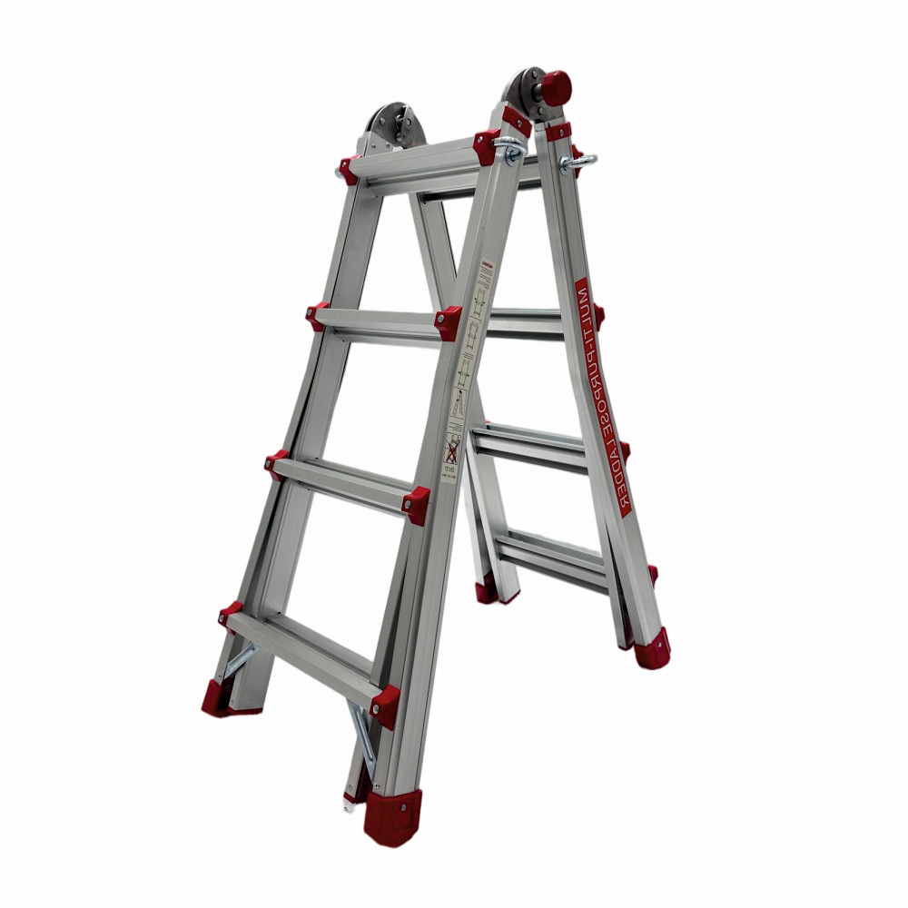Scara multifunctionala din aluminiu cu balama MESTERINO TOOLS JL-404S-4X4, 3.9 metri, 4×4 trepte, greutate maxima 150 kg – In lucru Scara multifunctionala din aluminiu cu balama MESTERINO TOOLS JL-404S-4X4, 3.9 metri, 4x4 trepte, greutate maxima 150 kg - In lucru