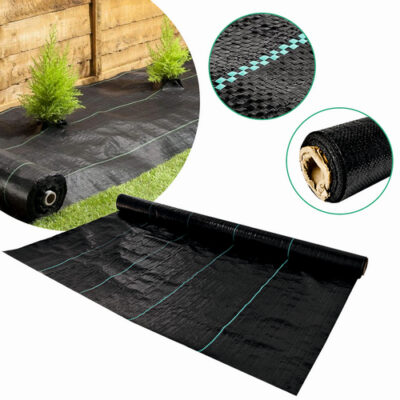 Folie antiburuieni/mulcire din polipropilena, MESTERINO PP10000550, 0,5 m X 50 m, densitate 100g/mp culoare neagra cu dungi, protectie UV - SimpleTools