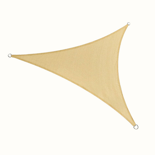 Umbrar/prelata de soare triunghi din PE, MESTERINO PE180030303 3 m X 3 m X 3 m, densitate 180g/mp, culoare bej, protectie UV – In lucru Umbrar/prelata de soare triunghi din PE, MESTERINO PE180030303 3 m X 3 m X 3 m, densitate 180g/mp, culoare bej, protectie UV - In lucru