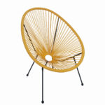 Scaun terasa MESTERINO JFC038-O 72x74x86 cm, structura din otel, sezut din ratan, culoare portocalie - SimpleTools
