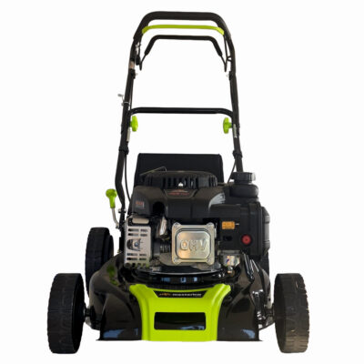 Masina tuns iarba/gazon autopropulsata MESTERINO BJXSM43-139, motor LONCIN 4 timpi, 3.3 cai, sasiu metal, latime taiere 43 cm, 8 nivele de taiere, sac colector 45 litri