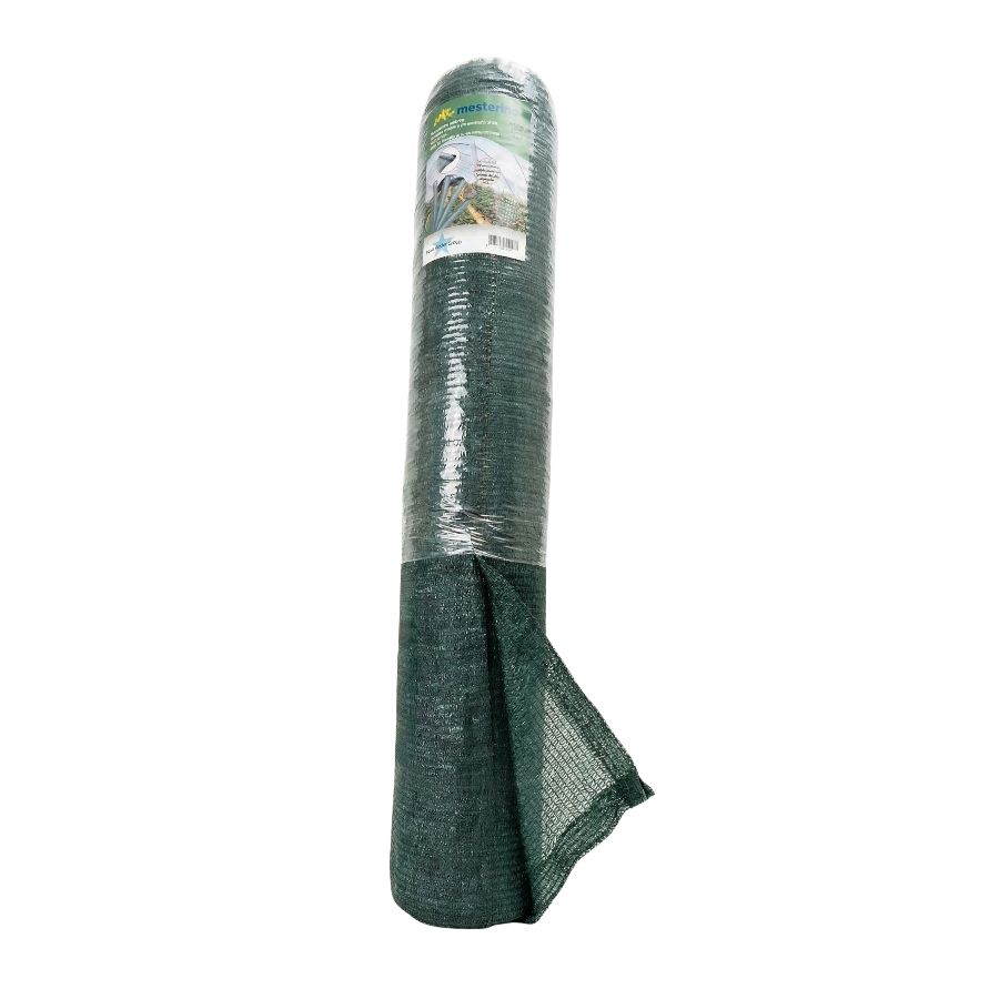 Plasa pentru umbrire, polietilena HDPE pura MESTERINO 35105035, 10 m X 50 m, grad de umbrire 35%, densitate 35g/mp, verde inchis, protectie UV/IR - Plasa umbrire