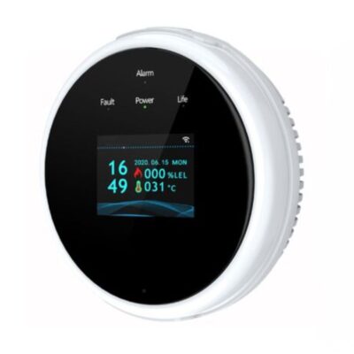 Detector de gaz wireless ANNKE CGQ015, accesoriu suplimentar pentru sistem alarma A113, senzor metan/GPL și temperatura, alerta sonora