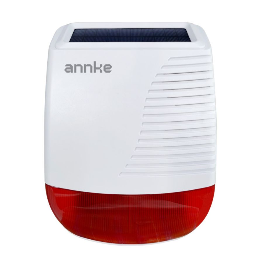 Sirena de exterior ANNKE SIRENE001, WiFi cu panou solar, accesoriu suplimentar sistem alarma A113, 120 dB, Flash LED, rezistenta la intemperii - In lucru