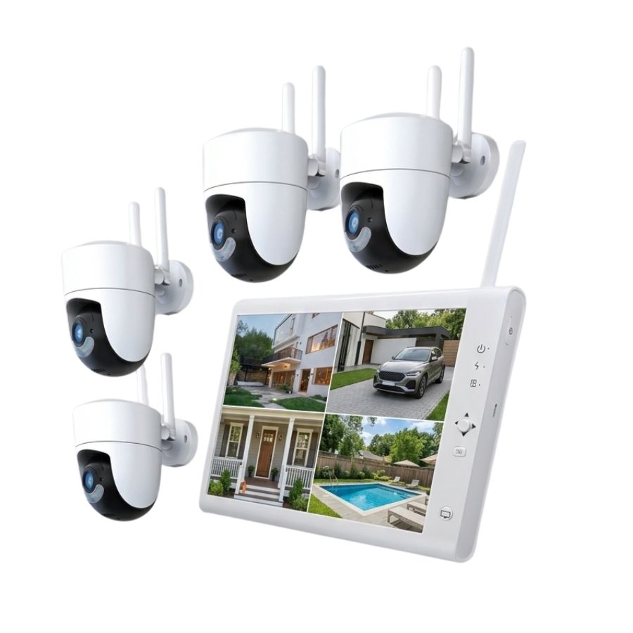 Sistem performant de supraveghere video ANNKE N44WEV+I41DN*4, NVR cu ecran 10 inch, 4 camere interior/exterior 5MP, Ultra HD/2k+, vedere nocturna IR, rezistent la intemperii – In lucru Sistem performant de supraveghere video ANNKE N44WEV+I41DN*4, NVR cu ecran 10 inch, 4 camere interior/exterior 5MP, Ultra HD/2k+, vedere nocturna IR, rezistent la intemperii - In lucru