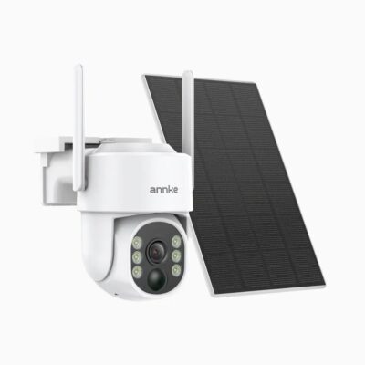Camera performanta de supraveghere video ANNKE I81BM, de exterior, WiFi 4MP, Super HD, Pan & Tilt, panou solar si baterie, comunicare audio bidirectionala, rezistent la intemperii