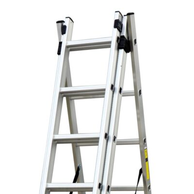 Scara combinata din aluminiu 3X9 trepte MESTERINO TOOLS MTJL207-3X9, 5.93 metri, greutate maxima 150 kg - SimpleTools