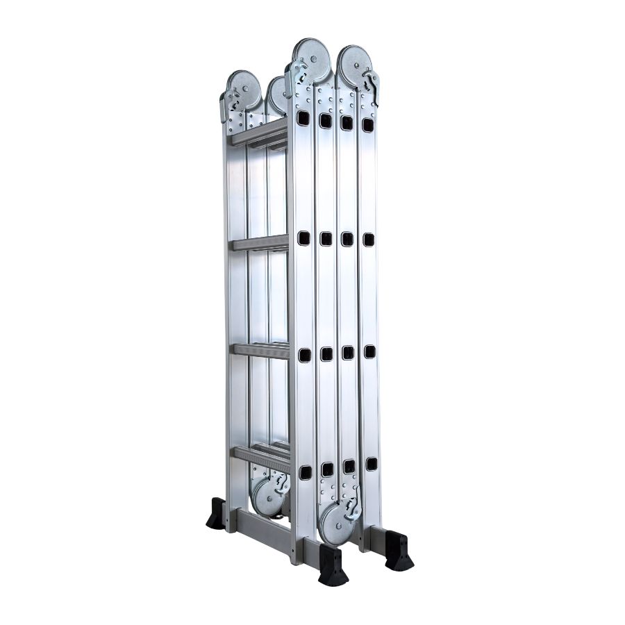 Scara multifunctionala din aluminiu cu balama 4X4 trepte MESTERINO TOOLS MTJL202-4X4, 4.67 metri, greutate maxima suportata 150 kg – Scari si schele Scara multifunctionala din aluminiu cu balama 4X4 trepte MESTERINO TOOLS MTJL202-4X4, 4.67 metri, greutate maxima suportata 150 kg - Scari si schele