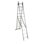 Scara combinata din aluminiu MESTERINO TOOLS MTJL206-2X11, 2X11 trepte, 5.46 metri, greutate maxima suportata 150 kg - SimpleTools